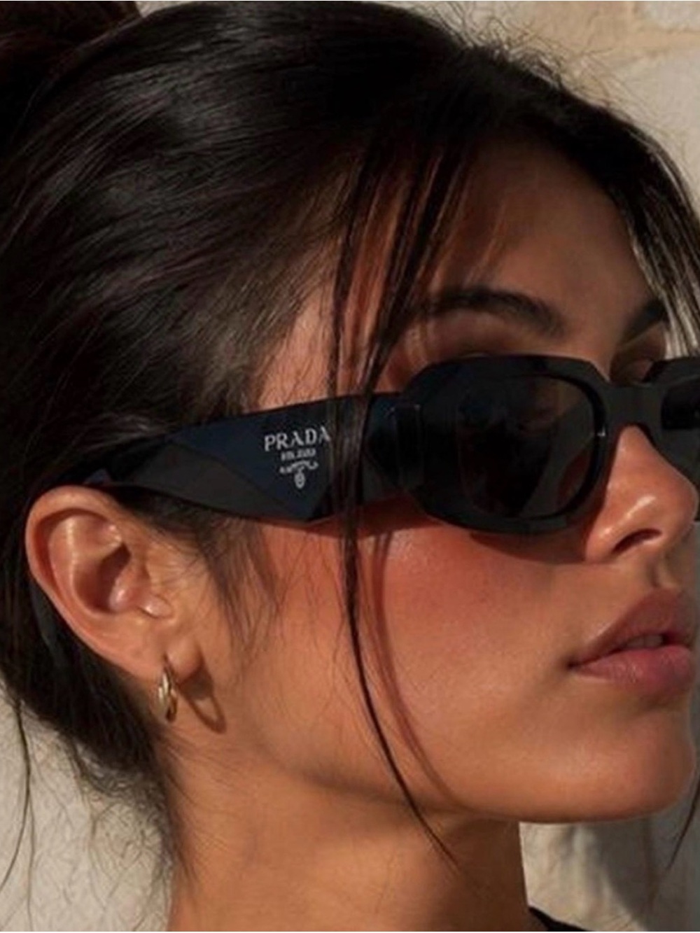 Prada Glossy Black Square Sunglasses